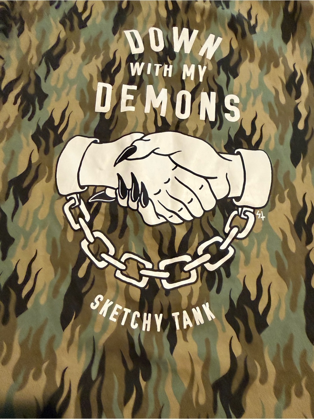 Men's Short-Sleeve Pocket Tee in Tan/Green Camo Flame